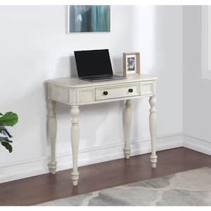 Country Meadows 36 in. Rectangle Antique White Wood 1-Drawer Desk