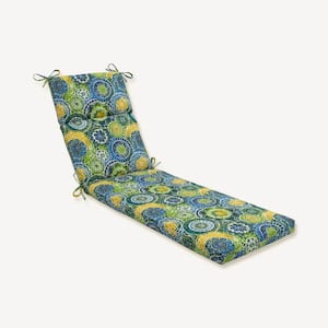 21 x 28.5 Outdoor Chaise Lounge Cushion in Blue/Green Omnia