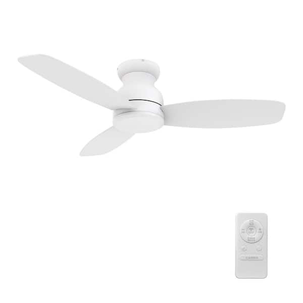 Airville 48 in. Indoor White 10-Speed DC Motor Flush Mount Ceiling Fan with Remote Control
