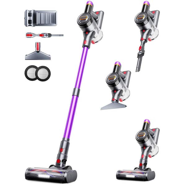 Self-Standing Upright Vacuum with 550W 45Kpa Suction, 8-Layer Filtration, LED Display for Carpet, Hardfloor, Pet Hair