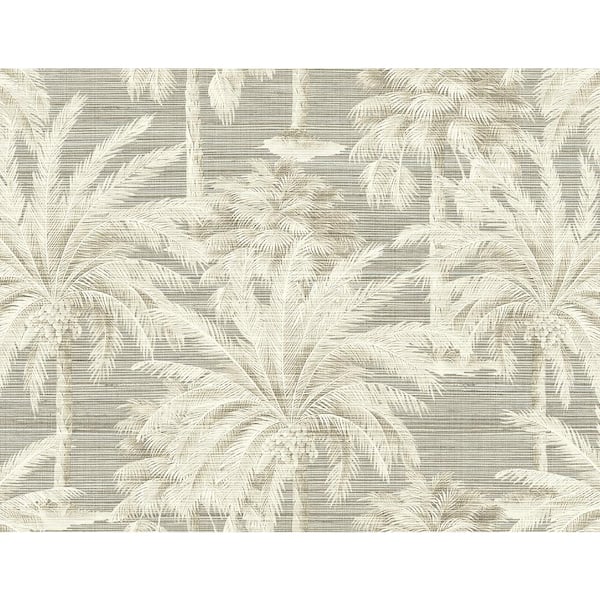 Kenneth James Dream Of Palm Trees Grey Texture Grey Paper Strippable Roll (Covers 60.8 sq. ft.)