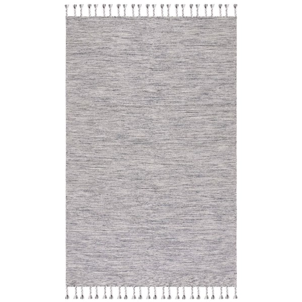 SAFAVIEH Dhurries 3 ft. x 5 ft. Dark Gray/Beige Horizontal Static Area ...