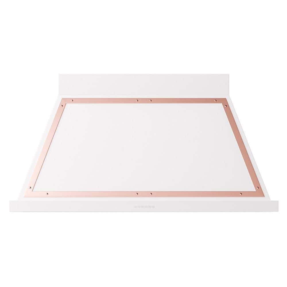 Nostalgie II Series Noblesse 48 in. Ducted Wall Mount Range Hood in White with Copper Trim and 600 CFM Airflow price history on PriceWatchPro
