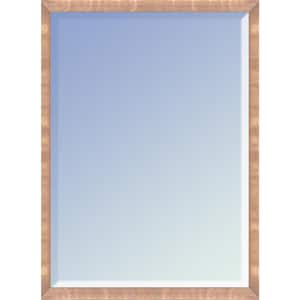 30 in. W x 20 in. H Wood Blushing Rose Gold Framed Modern Rectangle Decorative Mirror