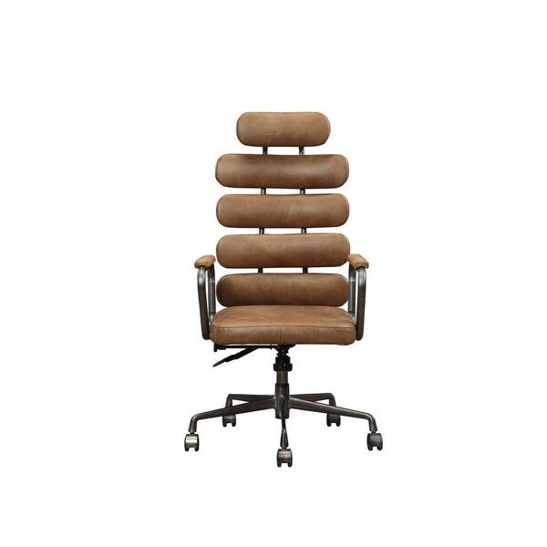 Acme Furniture Calan Retro Brown Top, Top Grain Leather Ergonomic Chair