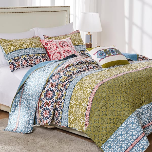 Greenland Home Fashions Shangri-La 5-Piece Multi Cotton King / Cal King ...