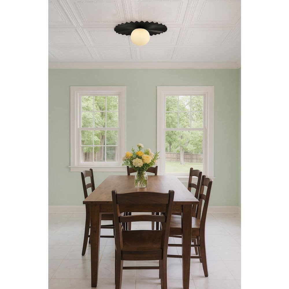 Stevie 13.75 in. 1 Light Black Flush Mount price history on PriceWatchPro