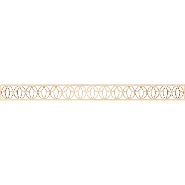 Ekena Millwork Shoshoni Fretwork 0.25 in. D x 46.375 in. W x 4 in. L Birch Wood Panel Moulding