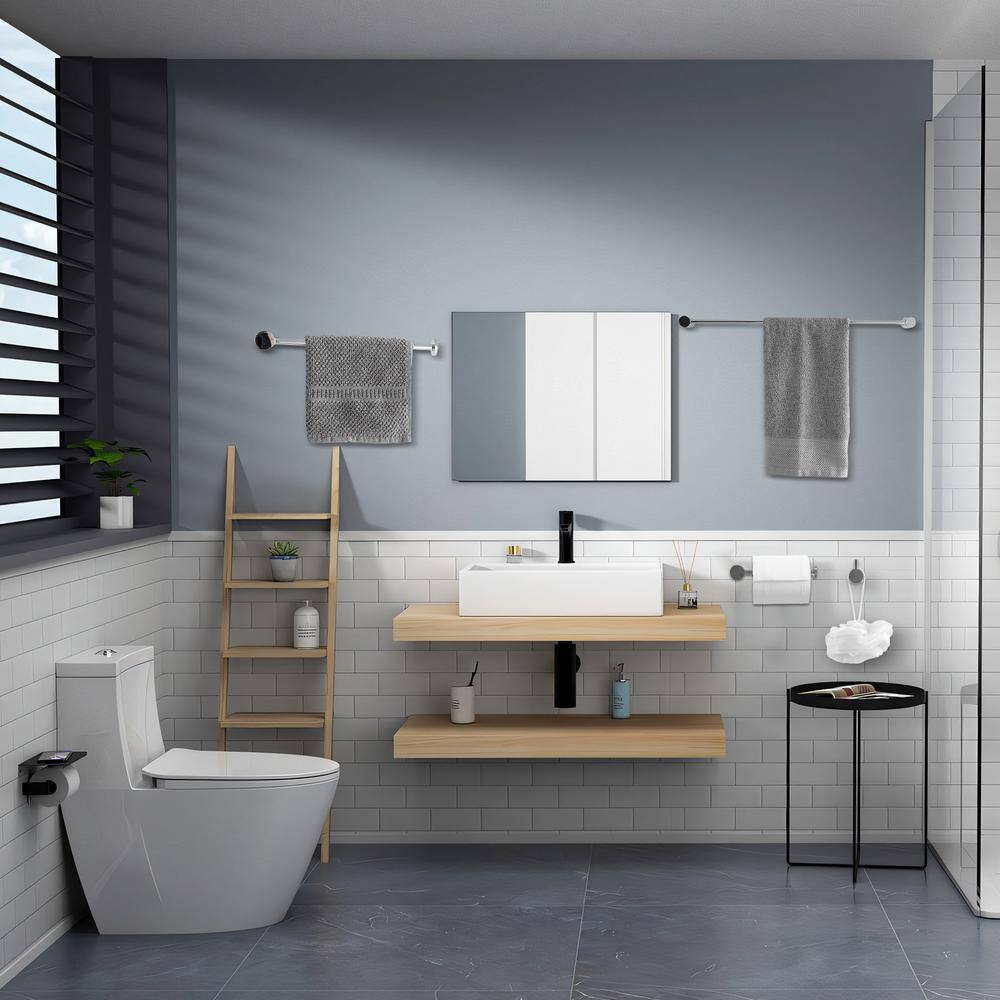 Stainless Steel 4-Piece Bathroom Hardware Set in Silver