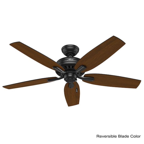Hunter Newsome 52-in Matte Black Indoor/Outdoor Ceiling Fan (5-Blade)