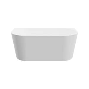 Lassandra 59 in. Acrylic Free-Standing Flatbottom Oval Bathtub with Center Drain in White