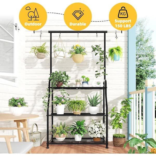 ITOPFOX 64 in. H x 13 in. W x 45 in. D Indoor/Outdoor Black Metal