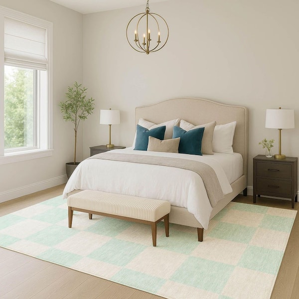 Chantille Machine Washable Indoor/Outdoor Abstract ACN2345 Mint 3 ft. x 4 ft. Area Rug