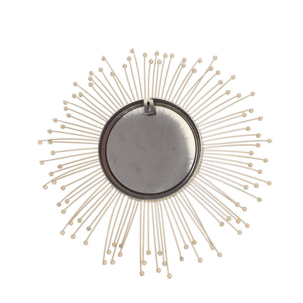 Glamorous Gold Starburst Round Wall Mirror Set of 3