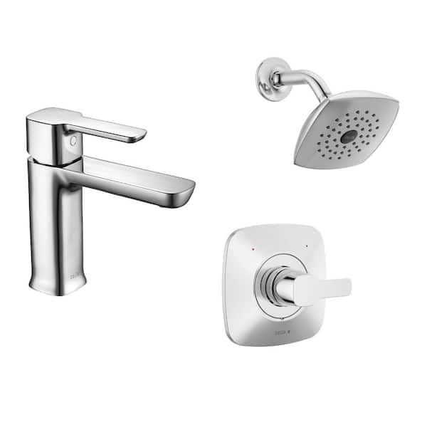 Delta Modern 1-Spray Shower Faucet with Single Handle Single Hole Bathroom Faucet in Chrome
