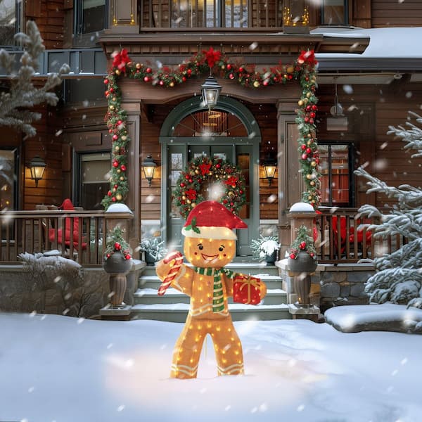 VEIKOUS 5 ft. Gingerbread Man Outdoor Christmas Holiday Yard