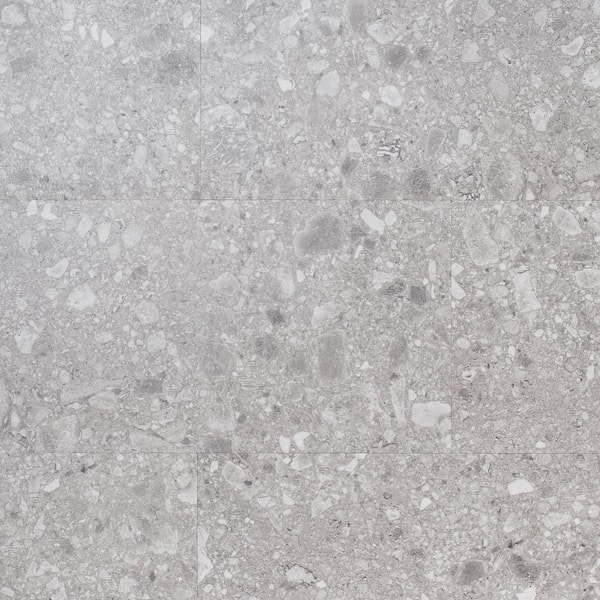 Rizzo Earth Gray 20 MIL x 12 in. x 24 in. Click Lock Terrazzo Look Waterproof Luxury Vinyl Flooring (20 sq. ft./Case)