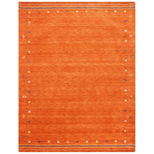 SAFAVIEH Himalaya Rust 8 ft. x 10 ft. Solid Color Striped Area Rug