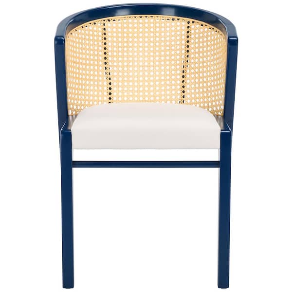SAFAVIEH Edan Navy/White 30.31 in. Wood Dining Chair