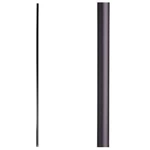 Designer Round 44 in. x 0.625 in. Satin Black Plain Bar Hollow Wrought Iron Baluster