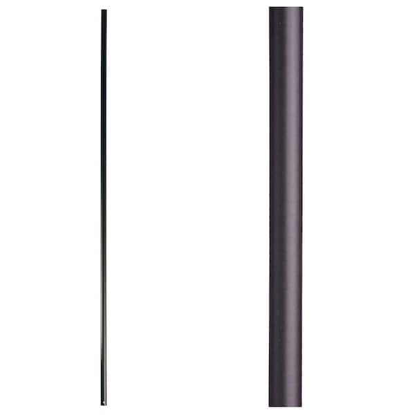 HOUSE OF FORGINGS Designer Round 44 in. x 0.625 in. Satin Black Plain Bar Hollow Wrought Iron Baluster