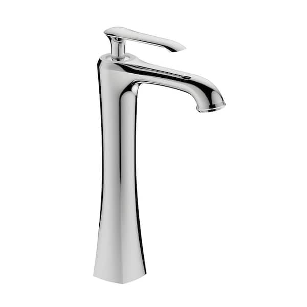 HOMLUX Single-Hole Single-Handle Vessel Sink Faucet with Drain Kit Included in Brushed Nickel