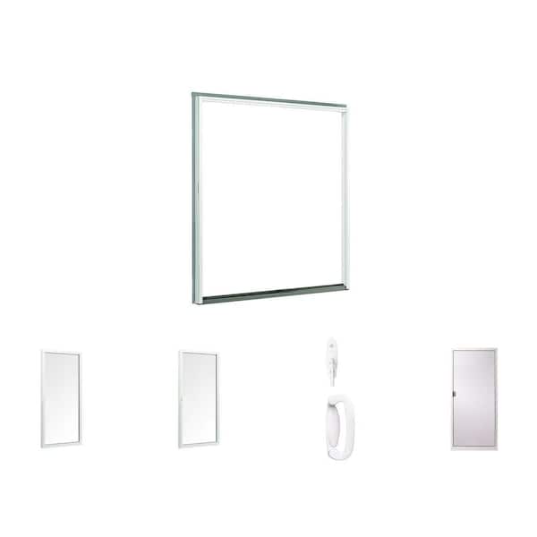 70-1/2 in. x 79-1/2 in. Right-Hand Gliding Patio Door with Moving Panel, White Hardware Lock, and Insect Screen Combo