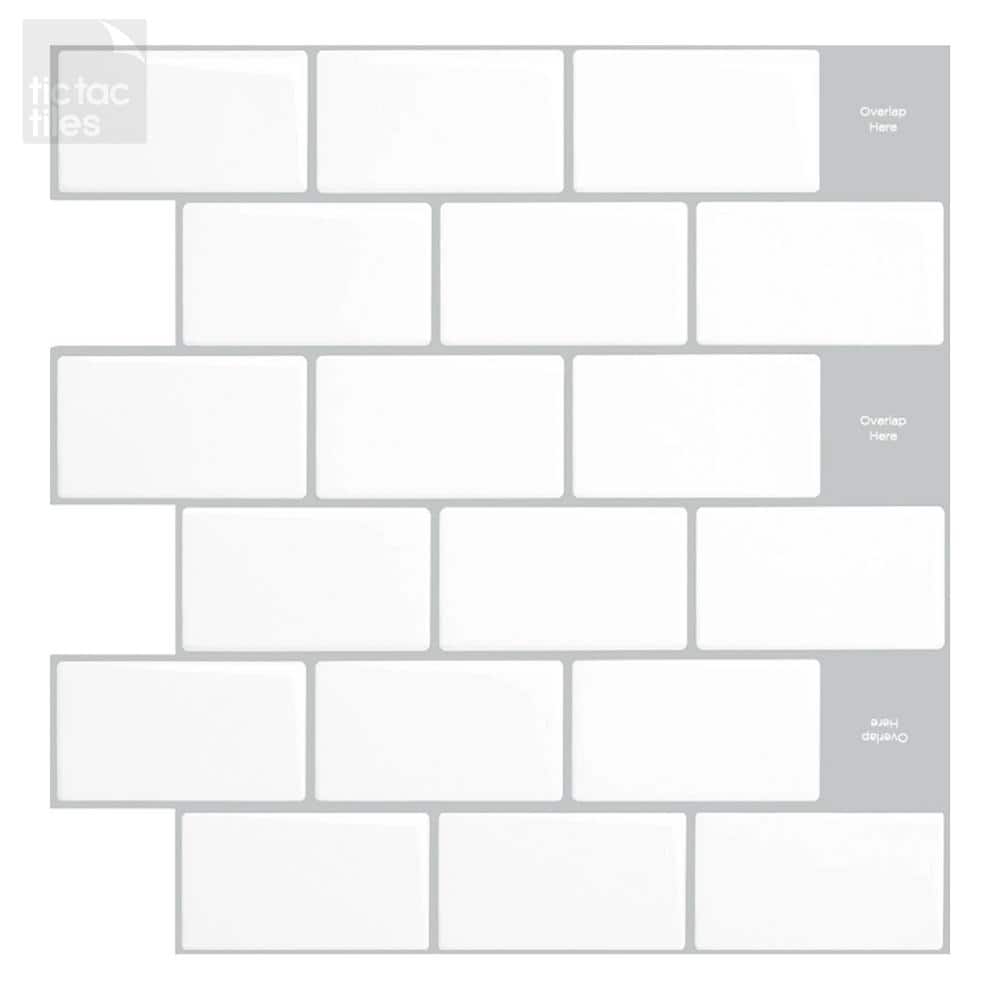 生活家電 電子レンジ/オーブン Tic Tac Tiles Subway Mono White 12 in. W x 12 in. H Peel and Stick  Decorative Mosaic Wall Tile Backsplash (10-Tiles) HD-BBW54-10 - The Home  Depot