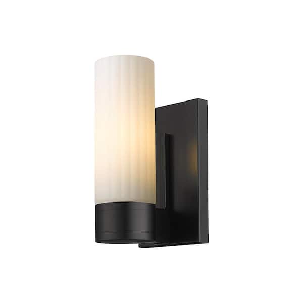 Innovations Empire 3.13 in. 1-Light Matte Black Wall Sconce with Glass Shade