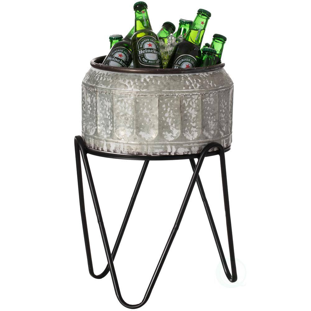 Standing Galvanized Metal Wine and Beer Chiller