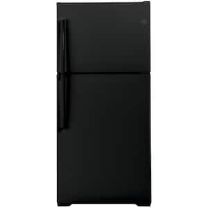 GE 17.5 cu. ft. Top Freezer Refrigerator in Black, ENERGY STAR ...