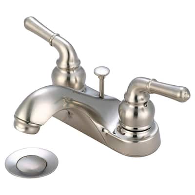 Accent 4 in. Centerset 2-Handle Bathroom Faucet in Brushed Nickel
