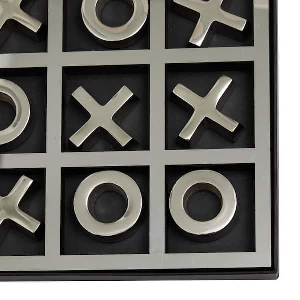 Metal Sculpture game set.Handmade & Signed tictactoe table game.bronze,aluminum,oxidised tic tac toe.Made to order.noughts and crosses high quality