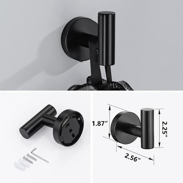 Black Bathroom Accessories Set Space Aluminum Bath Hardware Sets Towel  Rack,Paper holder Toilet Brush Holder Robe Hooks - Price history & Review, AliExpress Seller - Tuqiu Official Store