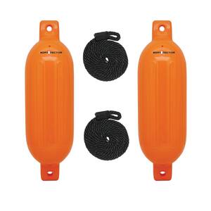 BoatTector Neon Orange Inflatable Fender Value Pack (2-Pack)