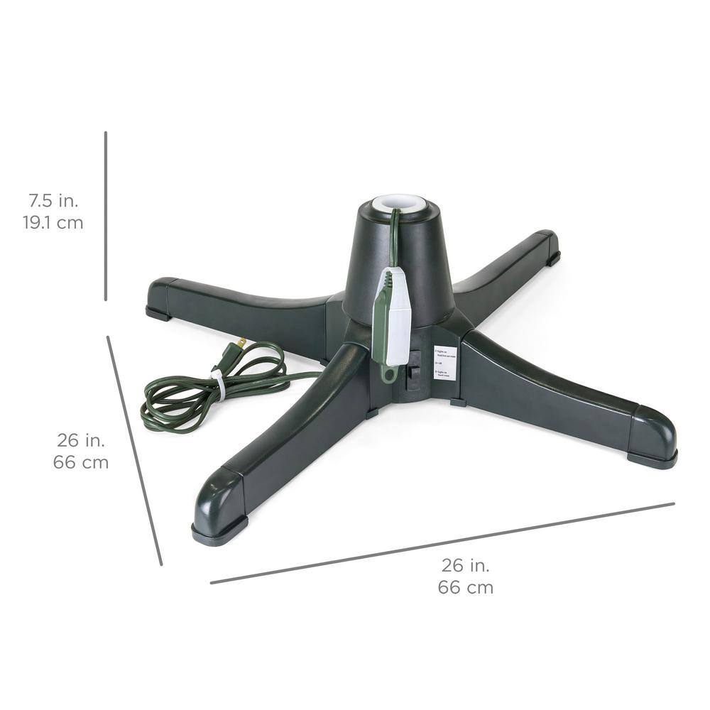 360-Degree Rotating Black Plastic Christmas Tree Stand for 7.5ft Trees