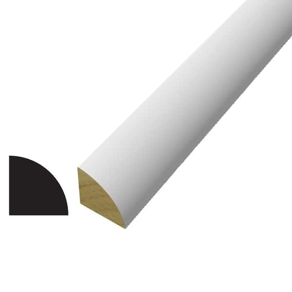 Alexandria Moulding WM 105 3/4 in. x 3/4 in. x 96 in. Poplar Wood Primed Finger-Jointed Quarter Round Molding
