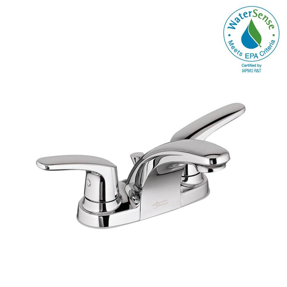 Colony Pro 4" Chrome Metal Centerset Bathroom Faucet with Drain