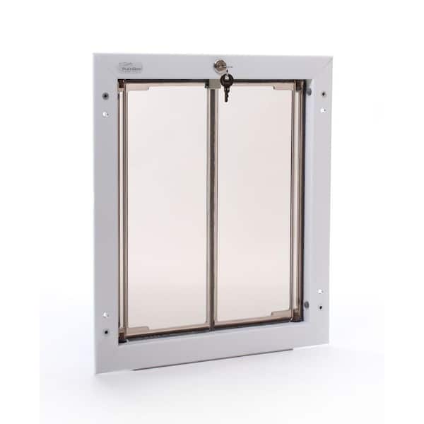 11.75 in. x 16 in. Large White Wall Mount Dog Door Requires No Replacement Flap