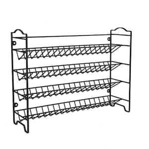 4-Shelf Black Spice Rack Organizer with 36 Empty Square Spice Jars 396 Spice Labels, Marker & Funnel Complete Set