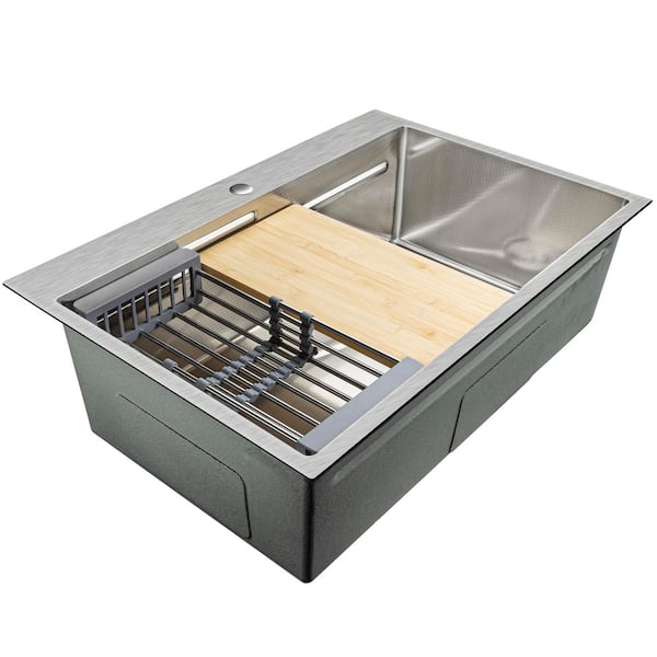 スタミナキッチン Golden Vantage HEX 33 in. Drop-in Single Bowl Stainless Steel