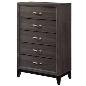 16 in. Gray 6-Drawer Wooden Tall Dresser Chest of Drawers