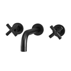 Ivy Double Handle Valve Wall Mounted Faucet in Matte Black