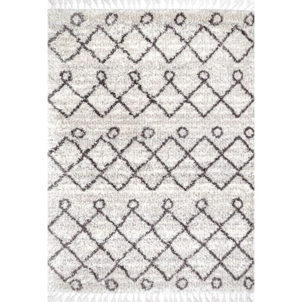 nuLOOM Transitional Kristi Shag Ivory 12 ft. x 15 ft. Area Rug