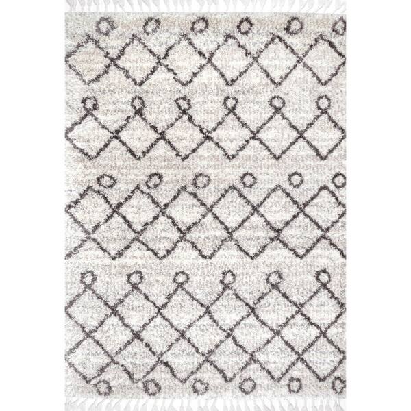 nuLOOM Transitional Kristi Shag Ivory 6 ft. x 6 ft. Area Rug