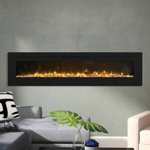 Flame 72 in. Wall-Mounted Automatic Constant Temperature Electric Fireplace Insert