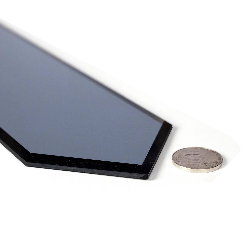 Graphite Blue Mirrored Glass Subway Wall Tile 3" x 12"