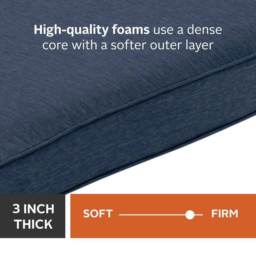 Heather Indigo Blue FadeSafe 42" Outdoor Patio Bench Cushion