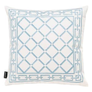 Bentra Blue/White 18 in. X 18 in. Throw Pillow