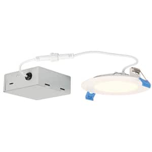 Slim 4 in. 2700K Warm White New Construction and Remodel IC Rated Integrated LED Recessed Kit for Shallow Ceiling